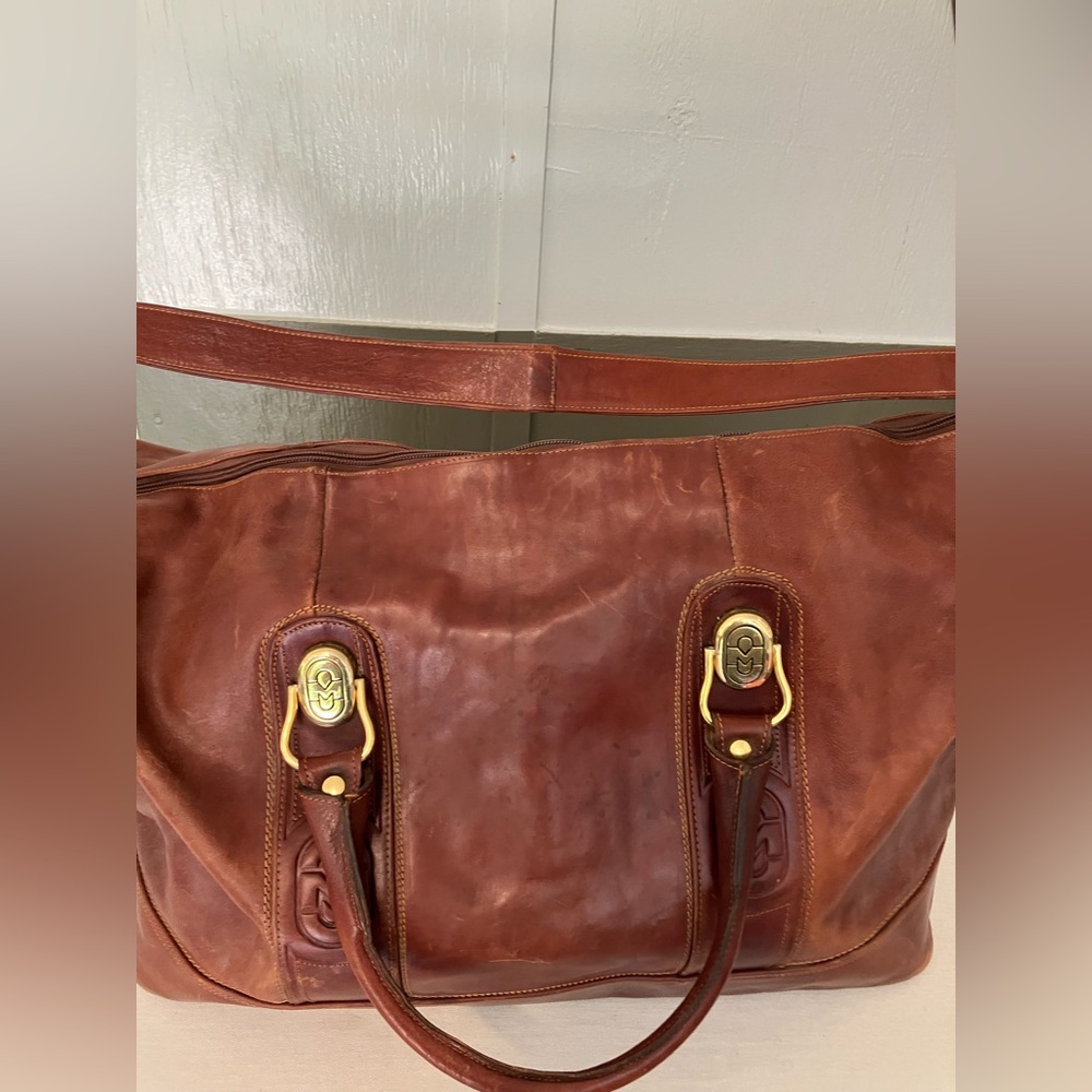 Vintage leather valise/travel bag